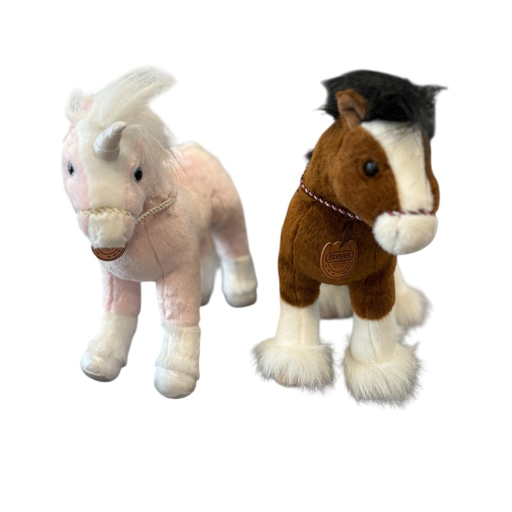 Breyer Clydesdale Horse and Unicorn Plush Set